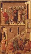 Duccio di Buoninsegna Peter-s First Denial of Christ Before the High Priest Annas oil painting picture wholesale